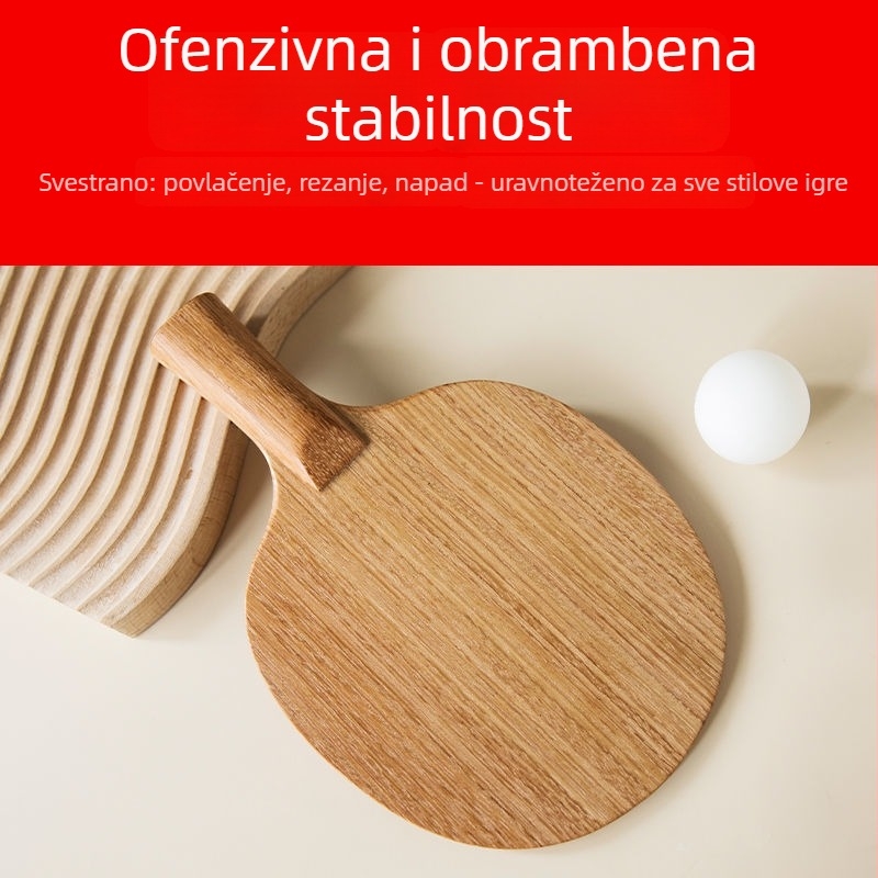 Profesionalna ploča za stolni tenis — masivno ružino drvo, jednodjelna konstrukcija, ofenzivni stil.
