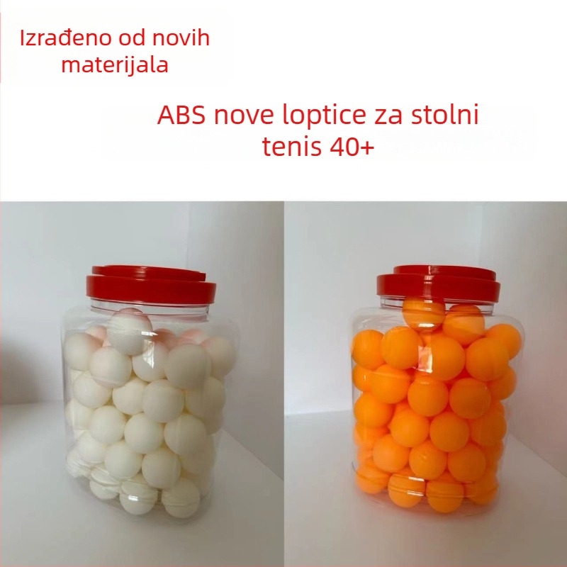 Prilagođeni set od 60 ping-pong loptiica u kanti, ABS novi materijal, za trening i natjecanja, visoka elastičnost.