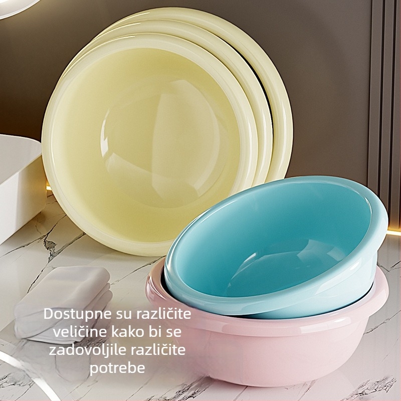 Pet dijelni plastični set umivaonica — velike kružne umivaonike za lice, bebe, studenski dom, pranje rublja i pranje stopala