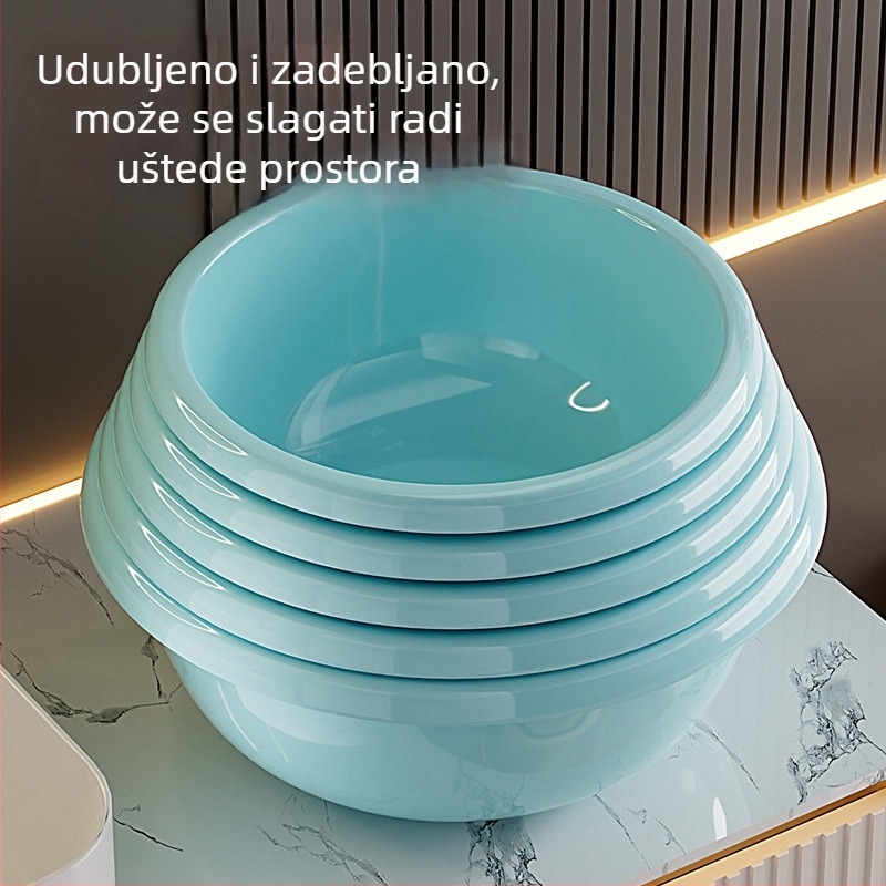 Pet dijelni plastični set umivaonica — velike kružne umivaonike za lice, bebe, studenski dom, pranje rublja i pranje stopala