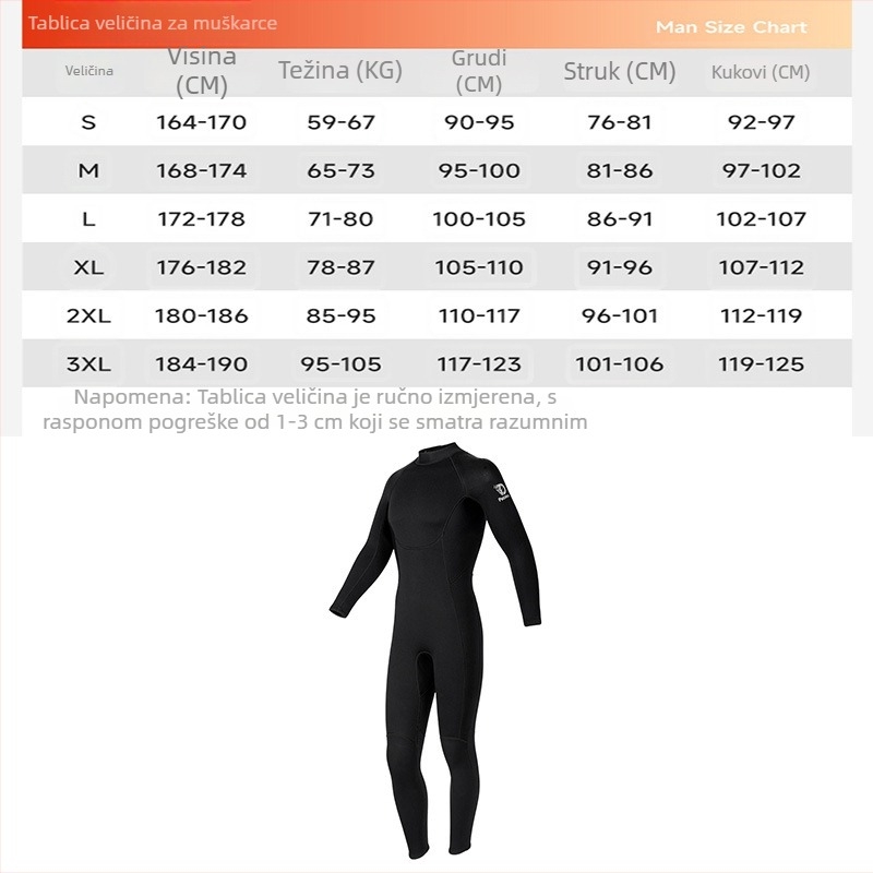 3 mm ženski neopren kombinezon za surfanje i plivanje, topao termalni wetsuit, zaštita od meduza za surfanje i ronjenje