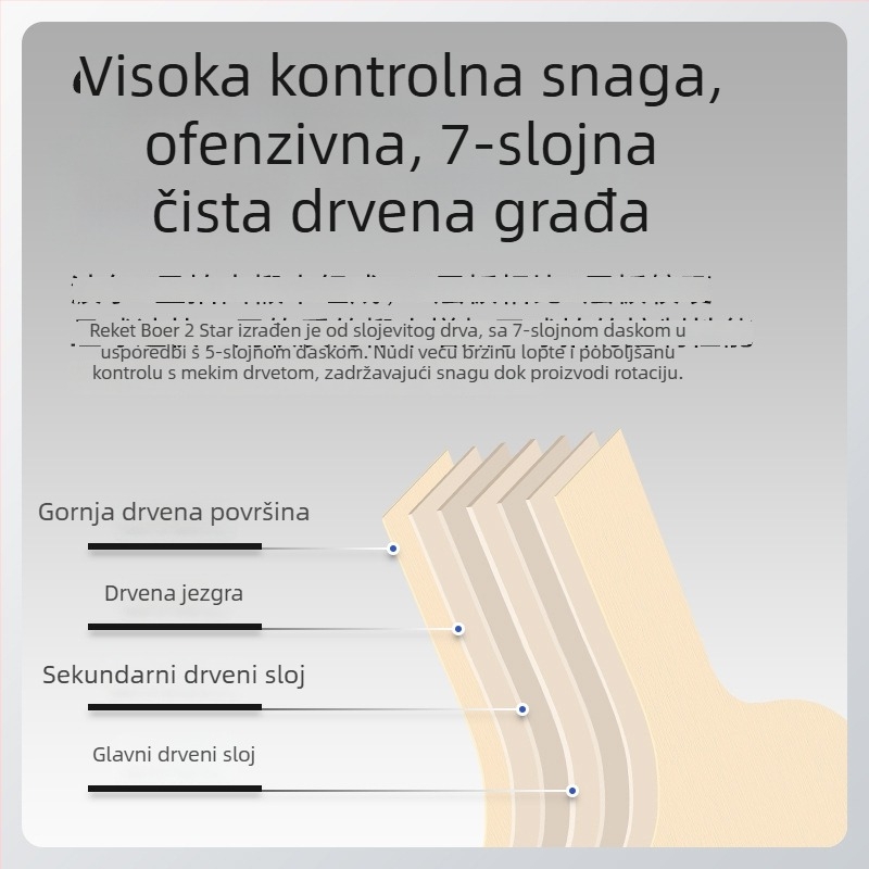 Boer 2 zvjezdane palice za stolni tenis, paulovnija drvo, završena palica, za držanje Shakehand i Penhold