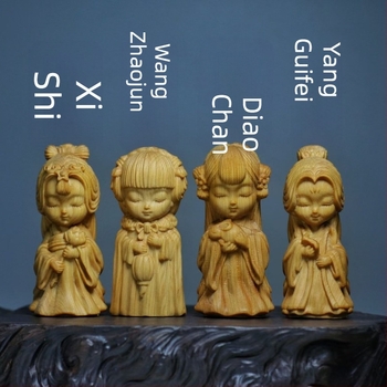 Thuja drvo, kreativna korijenska rezba — četiri lijepa mala ukrasna predmeta za stol