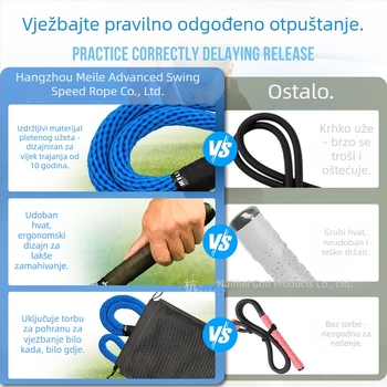 Napredna golf užad za zamah – trening brzine, unutarnja i vanjska upotreba, prilagodljivo