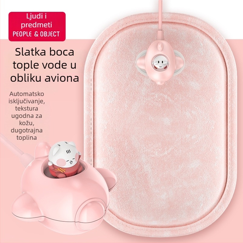 Ponovno punjiva plišana električna boca za toplu vodu s brzim zagrijavanjem i unutarnjim slojem otporim na eksploziju