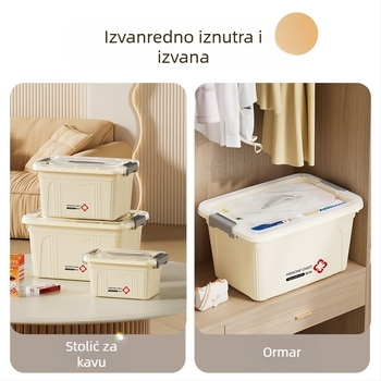 Prijenosni kućni set prve pomoći velikog kapaciteta s osam pretinaca