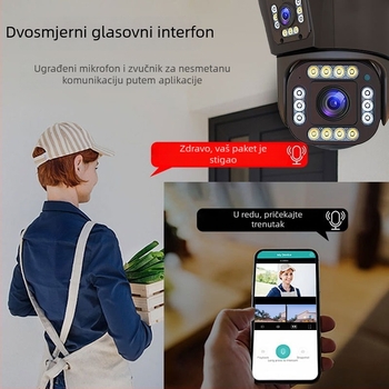 Shihua 360° kućna kamera s HD noćnim vidom, optičkim zumom, bežičnim Wi‑Fi i pametnom sigurnošću