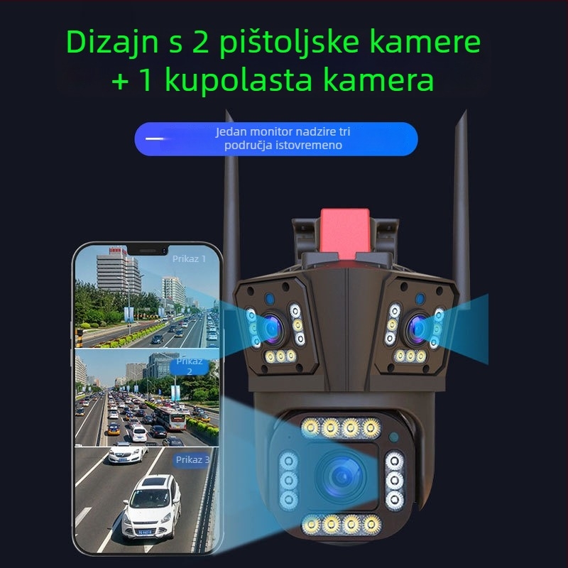 Shihua 360° kućna kamera s HD noćnim vidom, optičkim zumom, bežičnim Wi‑Fi i pametnom sigurnošću