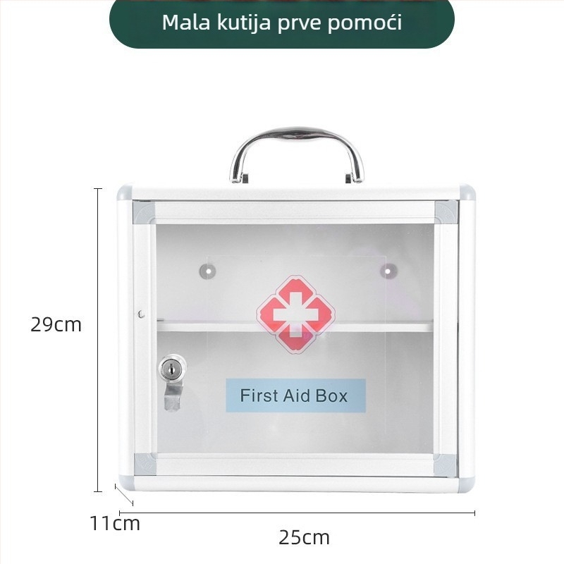 Zaključavajuća aluminijska kutija za lijekove sa četiri odjeljka, zidni ormarić
