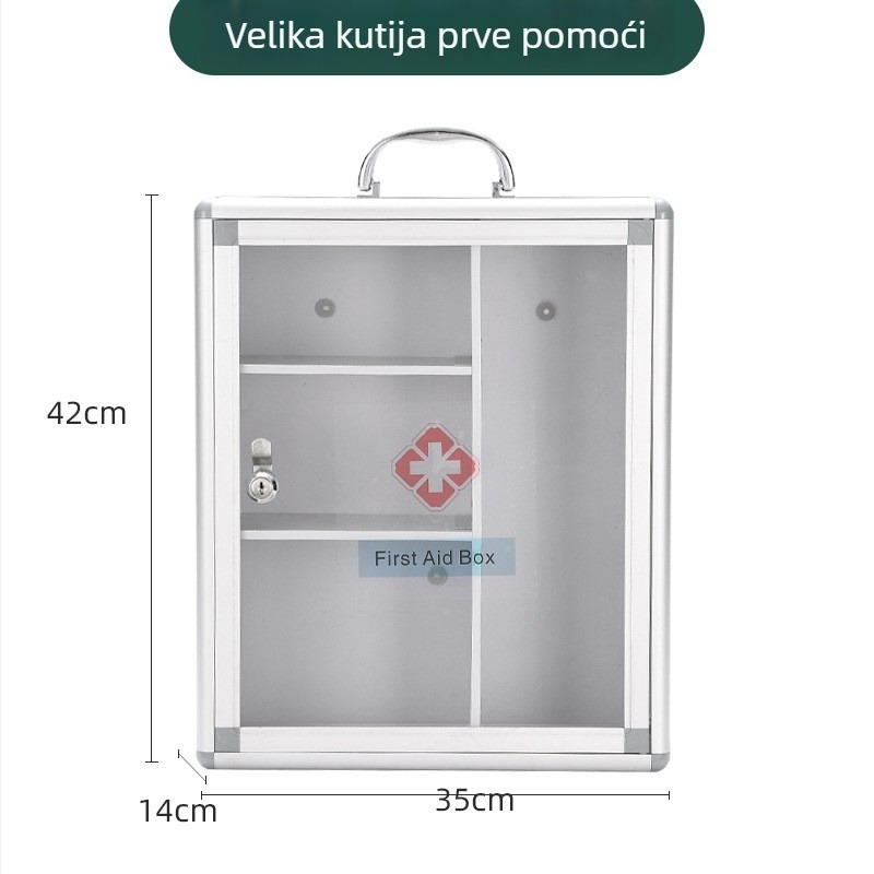 Zaključavajuća aluminijska kutija za lijekove sa četiri odjeljka, zidni ormarić