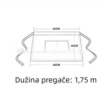 Pregača za konobare na roštilju, crna, poliester-pamuk, bez rukava, ženska