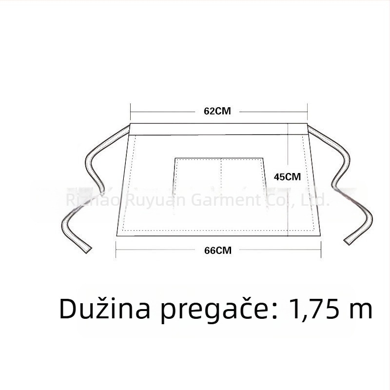 Pregača za konobare na roštilju, crna, poliester-pamuk, bez rukava, ženska
