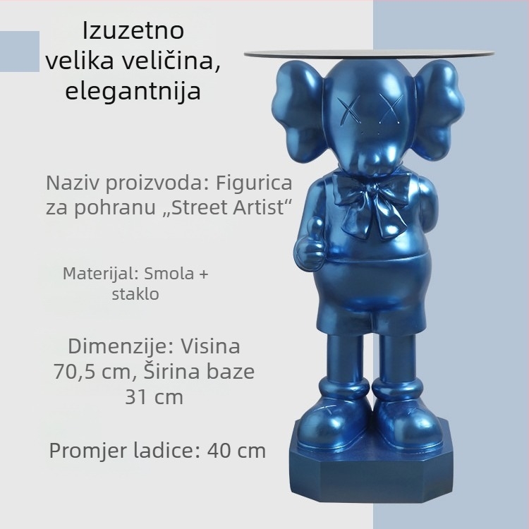 Behanmei Velika figura od smole sa zekom, podna dekoracija za dnevni boravak, TV ormarić i ulaz.