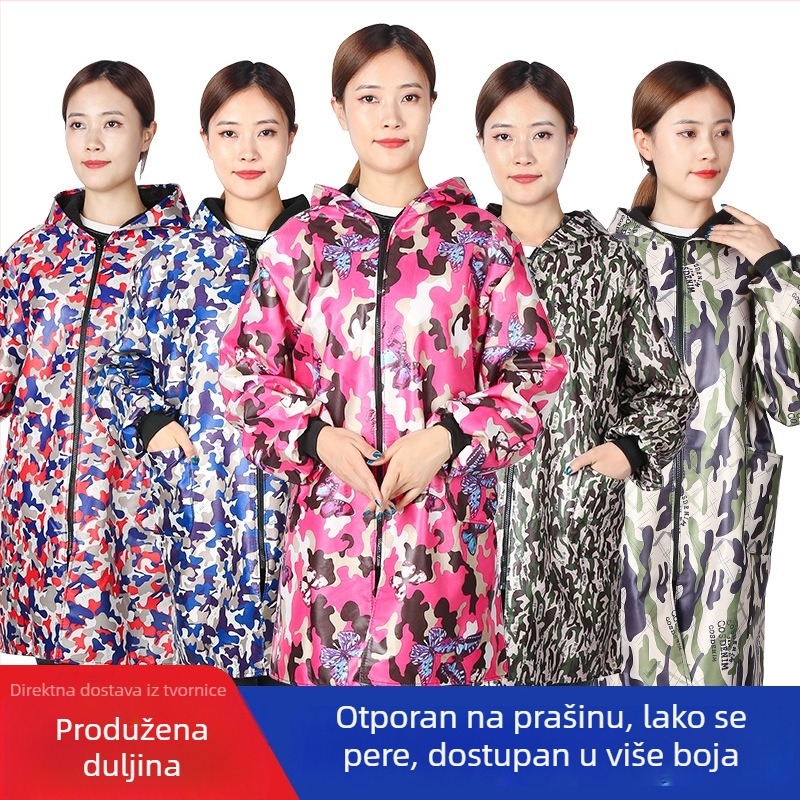 Kamuflažni vodootporni dugi smock s velurom podstavom, unisex radno odijelo s otiskom