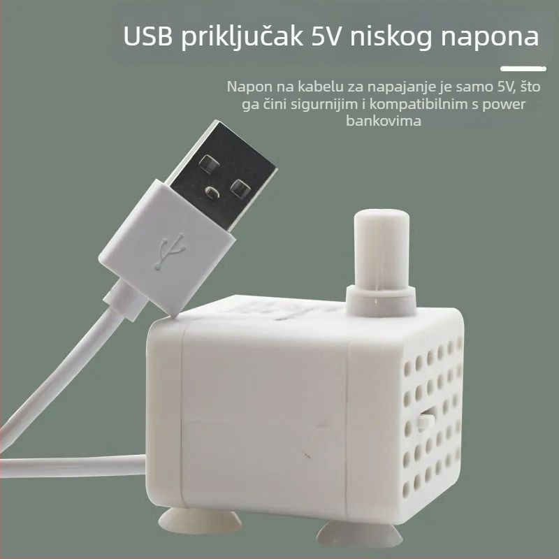 Visokopodiznačka solarna USB pumpa za akvarij, mini potopna pumpa za cirkulaciju i stijenski fontan, DC 5V