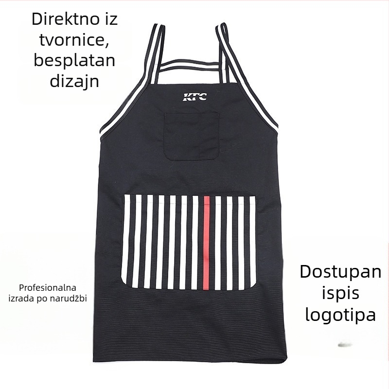 Pregača za reklamu s otisnutim logom, pamuk i poliester, tkanine pamuk-poliester, moderni minimalistički stil, jedna veličina, prilagodljive boje i uzorci, otporna na ulje, vodootporna, otporna na prljavštinu.