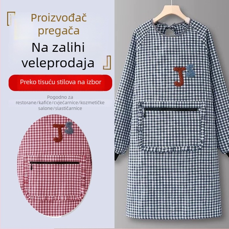 Platnena pregača s višestrukim džepovima, u križnom stilu, za bariste i vrtlarstvo
