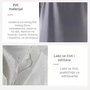 Prozirna PVC pregača s bijelim platnenim naramenicama, debela, vodootporna, otporna na ulja, pogodna za akvakulturu, ribolov i kuhinju