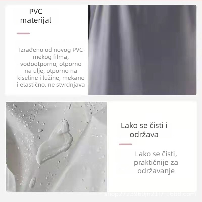 Prozirna PVC pregača s bijelim platnenim naramenicama, debela, vodootporna, otporna na ulja, pogodna za akvakulturu, ribolov i kuhinju