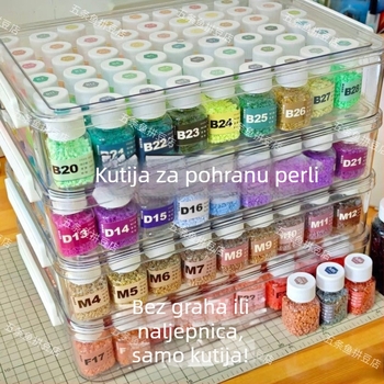 Prozirna kvadratna bočica za pohranu perlica, 30 ml, promjera 2,6 mm, jednostavan pristup
