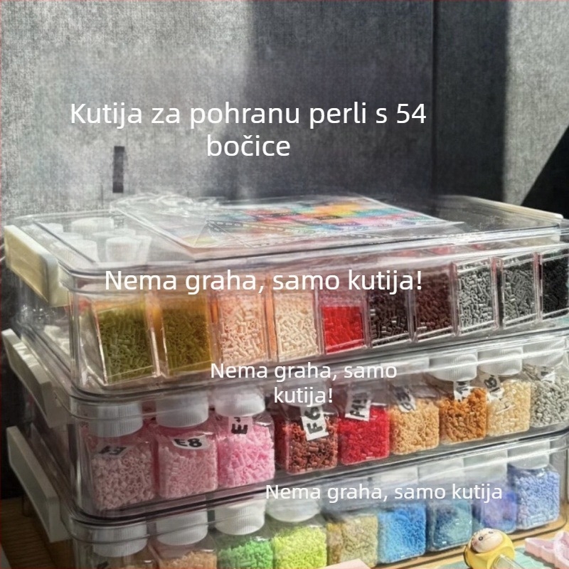 Prozirna kvadratna bočica za pohranu perlica, 30 ml, promjera 2,6 mm, jednostavan pristup