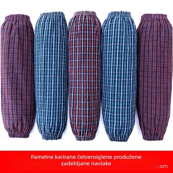 Dugi pamuk karirani zaštitni rukavi za odrasle – otporni na prljanje, topli za jesen i zimu