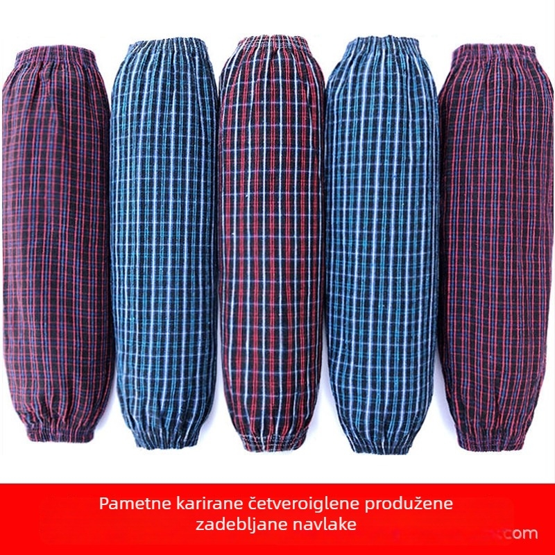 Dugi pamuk karirani zaštitni rukavi za odrasle – otporni na prljanje, topli za jesen i zimu