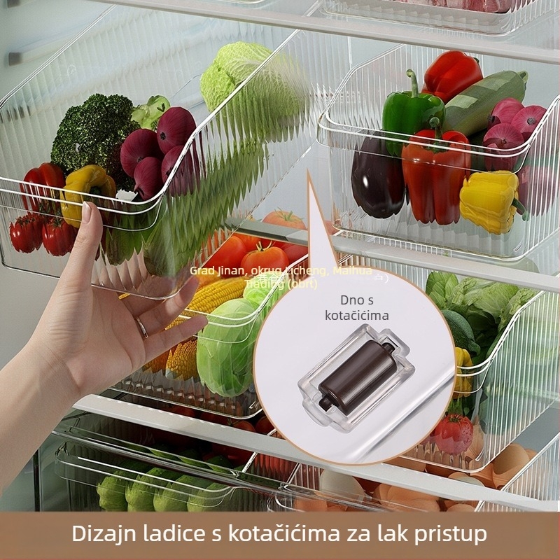 Kutija za pohranu u hladnjaku s organizatorom ladice, kuhinjsko skladištenje jaja i hrane