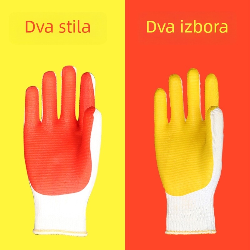 Rukavice s plastičnim premazom, debeli zaštitni rukavici s gumofilmom, protuklizne gumene rukavice