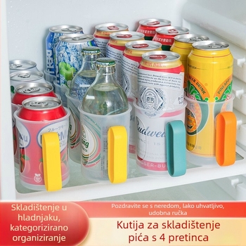 Spremnik za napitke u hladnjaku, slojevita povučna ladica za limenke piva i Coca-Cola, sklopivi kuhinjski organizator