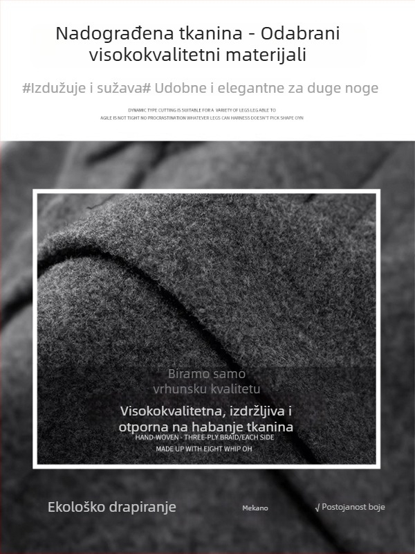 Debeli vuneni šorts-odjelo za žene, jesen-zima 2025, visokim strukom, vitka silueta, ravni A-linijski kroj, pogodno za niski rast