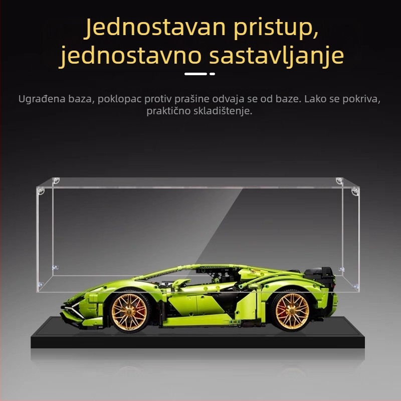 Prozirna akrilna kutija za izlaganje LEGO i Gundam modela, zaštita od prašine