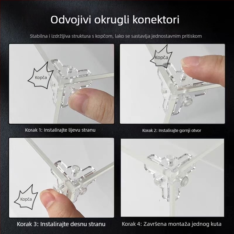 Prozirna akrilna kutija za izlaganje LEGO i Gundam modela, zaštita od prašine