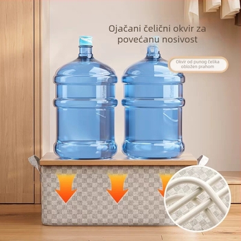 Kutija za odlaganje odjeće s kariranim uzorkom, 26 L, sklopiva i periva, organizator za dom s okvirom od čelične 3,8 mm i PP pločom