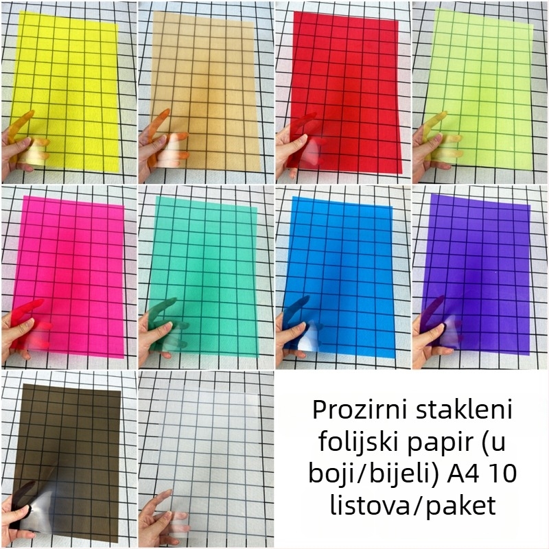 A4 šareni filmski papir, bijeli prozirni PVC papir za dječje rukotvorine, PVC plastični listovi za slikanje svjetlom i sjenom