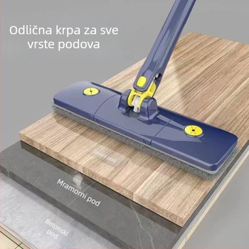 Veliki plosnati mop za kućnu upotrebu, bez ručnog cijeđenja, jednostavan za korištenje, odvojivi, upijajući i sklopivi mop