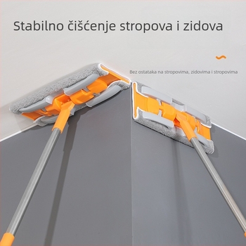 Zidni mop s teleskopskom šipkom, mikrovlaknasti plosnati mop za zidove, pločice i strop