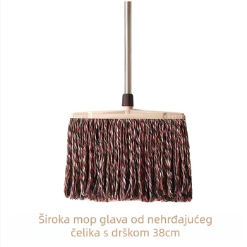 Ploški mop s ručkom od nehrđajućeg čelika, upijajući mop od pamukane pređe za kućno čišćenje