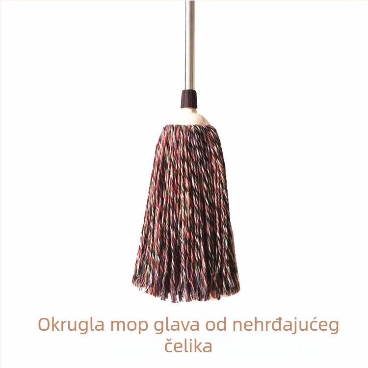 Ploški mop s ručkom od nehrđajućeg čelika, upijajući mop od pamukane pređe za kućno čišćenje
