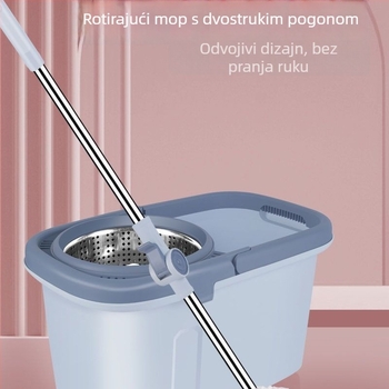 Rotirajući mop s dvostrukim pogonom, za kućnu i studentsku upotrebu, kanta za čišćenje