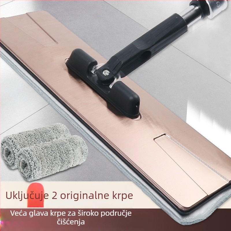 Ravan mop za velike površine, bez ručnog iscijeđivanja, mop s klipom za tkaninu, kućno čišćenje, uštedu snage