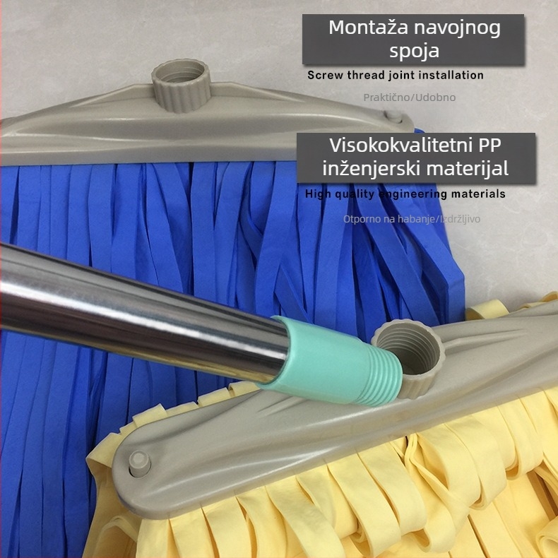 Mop sa širokom glavom od jelenske kože, plosnata glava, mikrovlakno, za velike površine, velika veličina, bez tragova vode