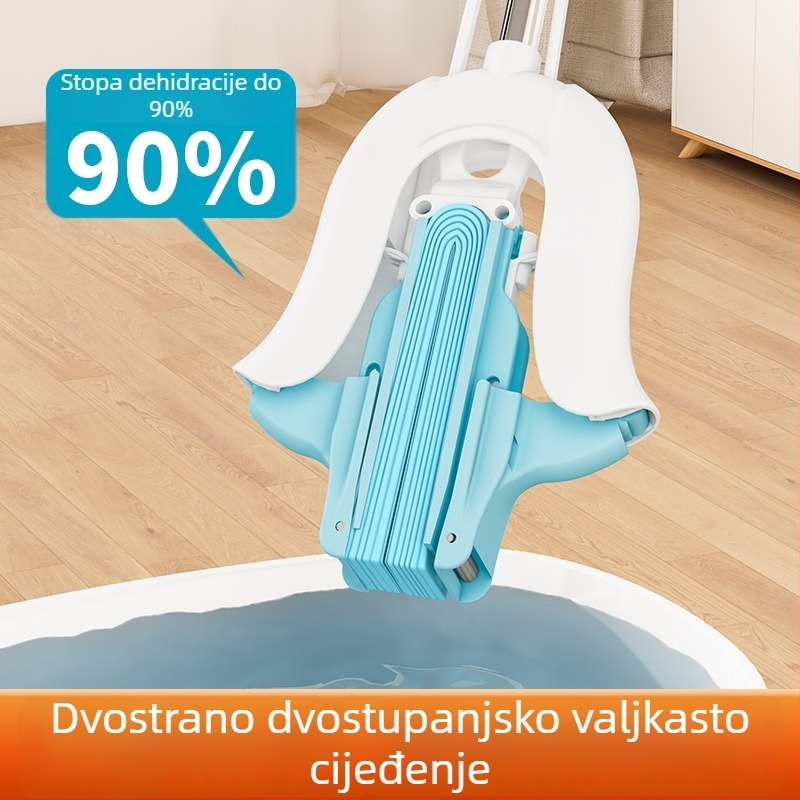 Spužvasti mop za kućnu upotrebu, preklopna glava, upijajući materijal, suho i mokro čišćenje