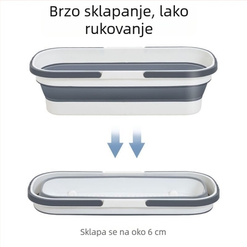 Sklopiva prijenosna kanta za mop s ručkom, plastična pravokutna kanta za ploski mop, posuda za čišćenje poda