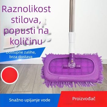 Bezkontaktni ravni mop od chenille s Caterpillar dizajnom, rotirajući upijajući mop za čišćenje bez dlaka