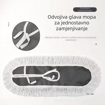 Ploški mop s pamukovim vlaknom i navlakom od tkanine za kućno čišćenje