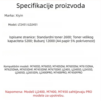 LT2451 Držač bubnja i toner kazete za Lenovo pisače M7455DNF, M7675DXF, LJ2655DN