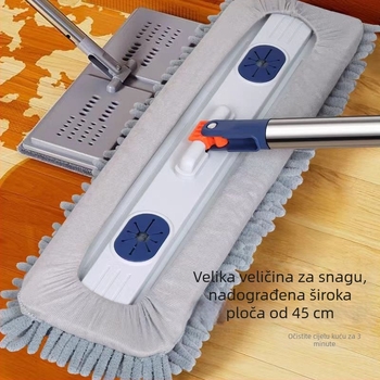 Mikrovlaknasti plosnati mop za kućanstvo, model 2025, velika apsorpcija, suho i mokro čišćenje jednim potezom