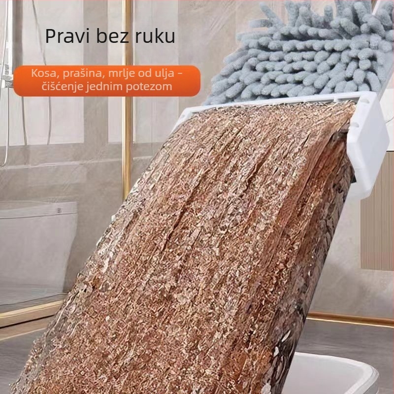 Mikrovlaknasti plosnati mop za kućanstvo, model 2025, velika apsorpcija, suho i mokro čišćenje jednim potezom