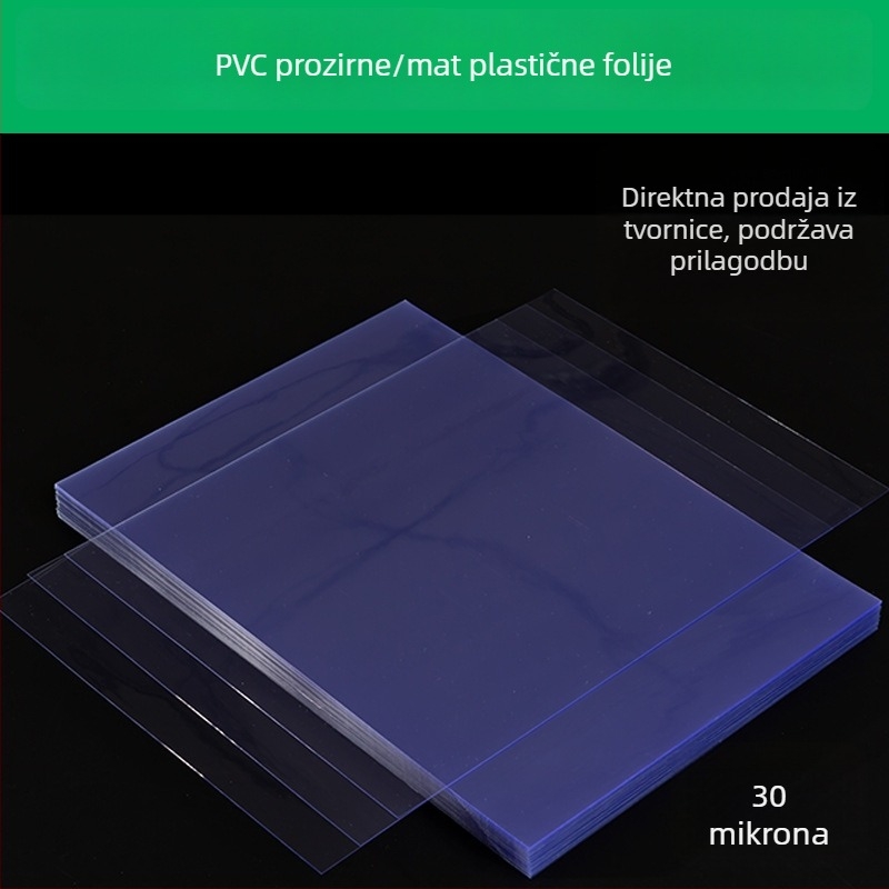 PVC vezni film za A4 plastične listove, 30 µm matt prozirni materijal visoke prozirnosti